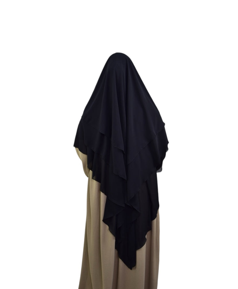Black 3 Layer Khimar