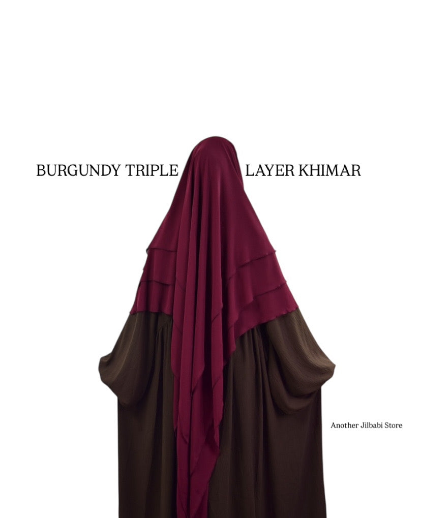 Burgundy Flyer khimar