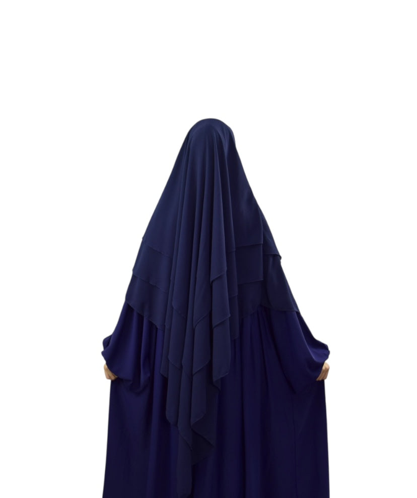 Navy Blue Flyer Khimar