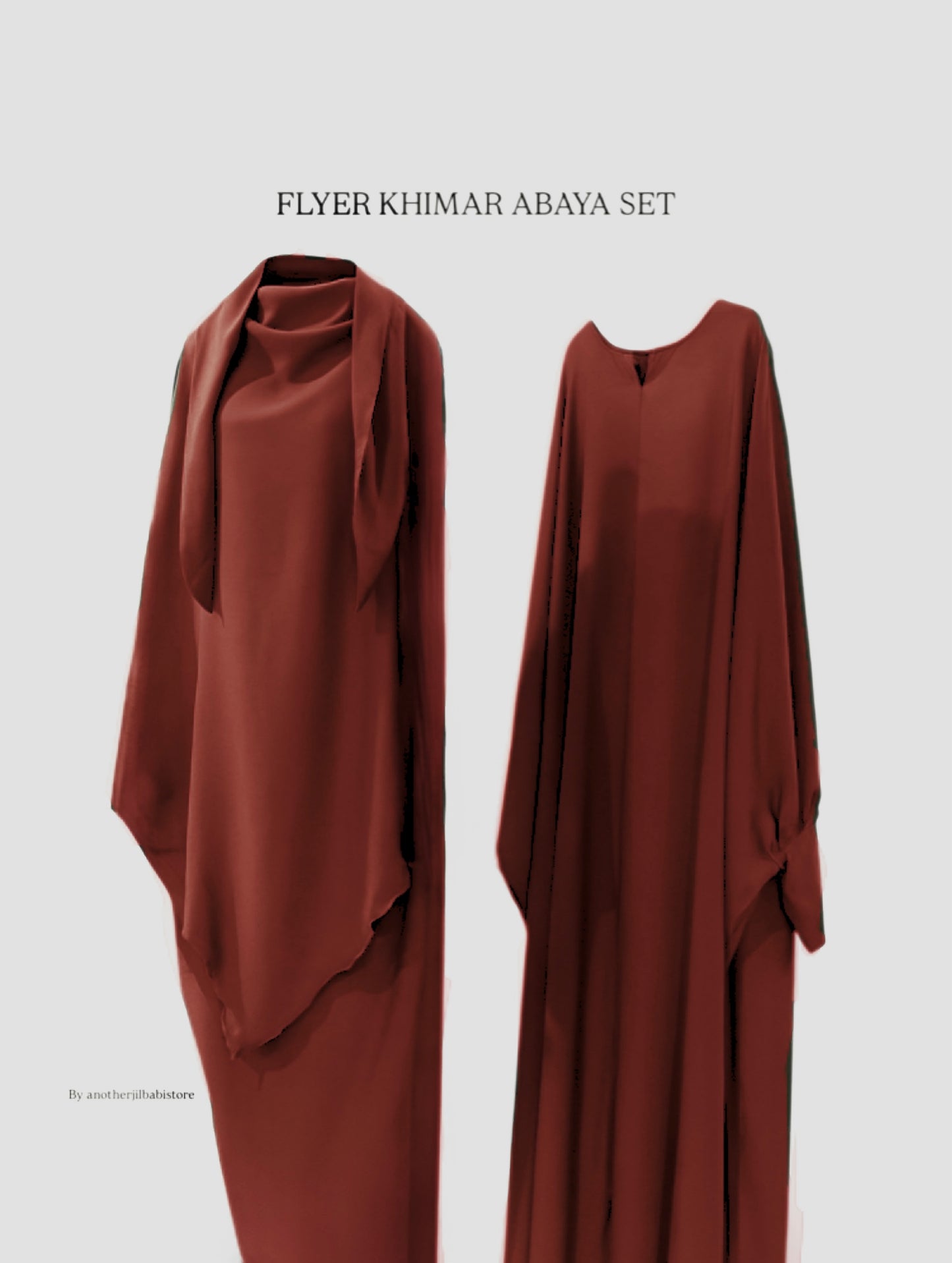 Decent Maroon kaftan Abaya Khimar Set ( Single Layer Khimar )