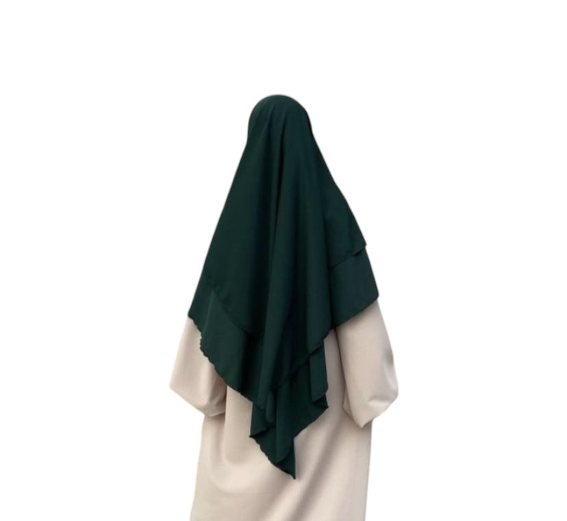 Bottle Green 2 Layer Khimar