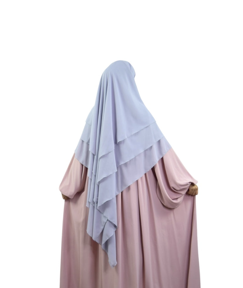 Shy Blue Flyer Khimar ( Light Difference but Is actually Light Blue )