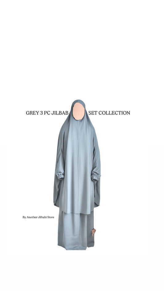 Grey 3 pc Jilbab Set
