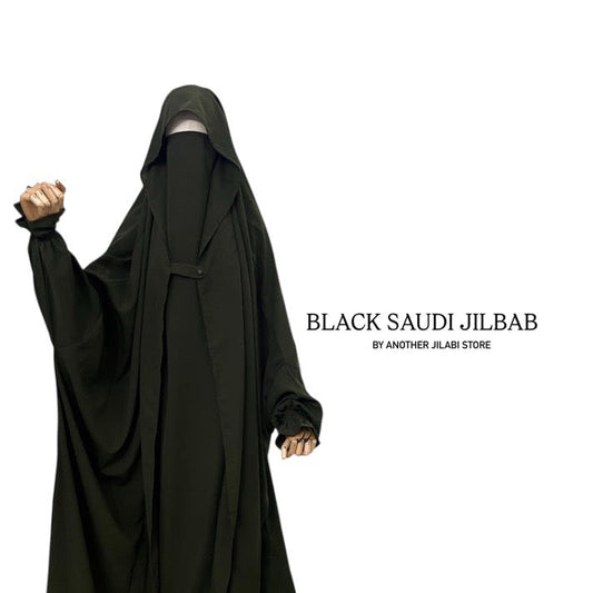 Black Saudi Jilbab Set
