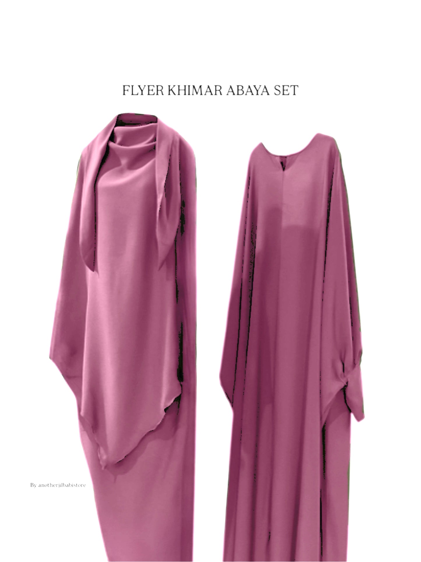Onion Pink kaftan Abaya Khimar Set ( Single Layer Khimar )
