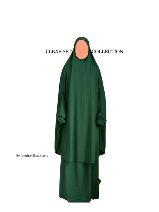 Bottle Green 3 Pc Jilbab Set